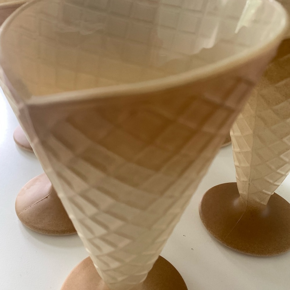 Bormioli Rocco Glass Waffle Gelato Ice Cream Dessert Dishes Cups - Set of 6 - Picture 2 of 3